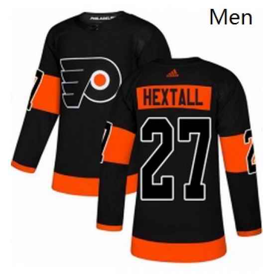 Mens Adidas Philadelphia Flyers 27 Ron Hextall Premier Black Alternate NHL Jersey